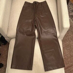 Maeve Colette Cropped Vegan Leather Pants size 25 petite worn once